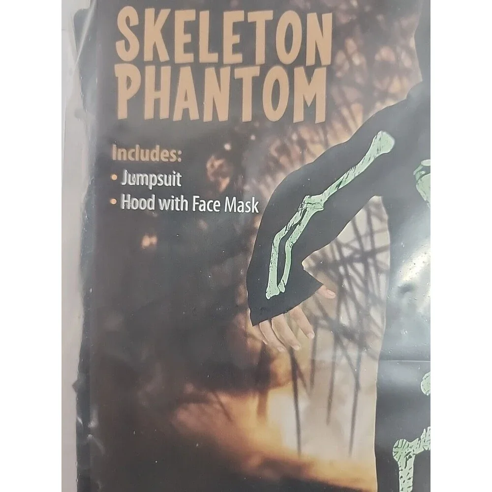 Boys M (8) Skeleton Phantom Halloween Costume Complete NEW!